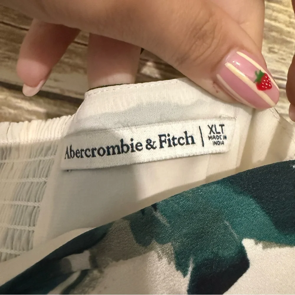 NWOT Abercrombie & Fitch Green and Cream Dress - Picture 4 of 6